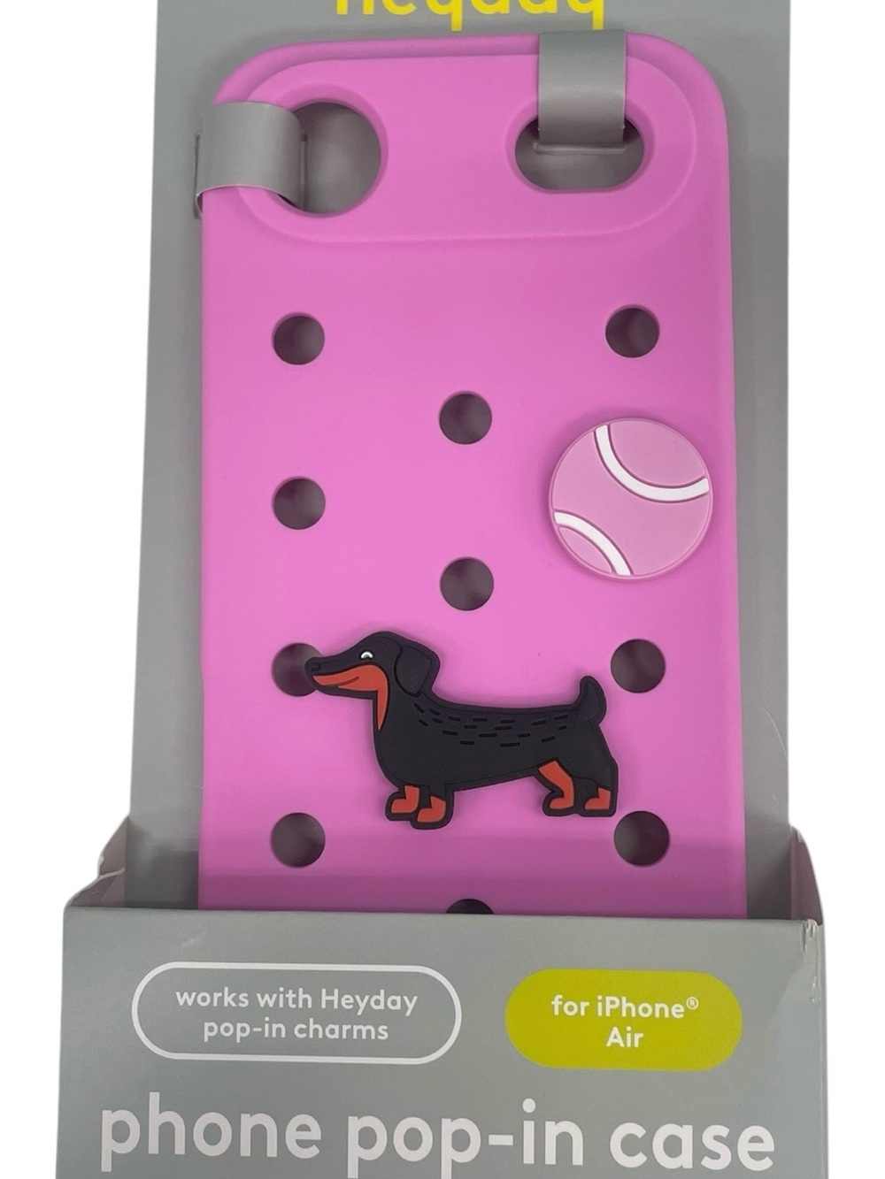 heyday Pink Pop-In Phone Case with Dachshund Charm